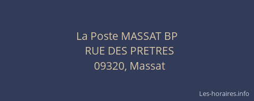 La Poste MASSAT BP