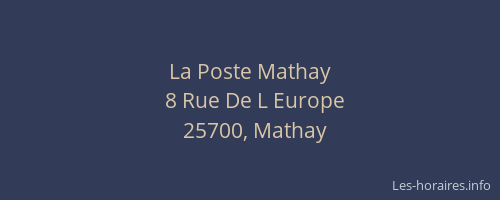 La Poste Mathay