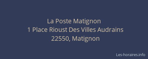 La Poste Matignon