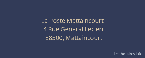 La Poste Mattaincourt