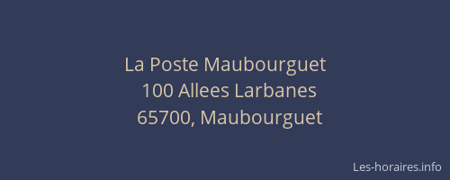 La Poste Maubourguet