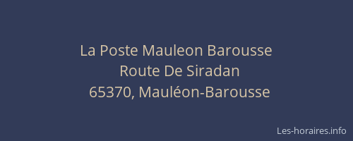 La Poste Mauleon Barousse