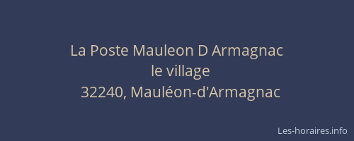 La Poste Mauleon D Armagnac