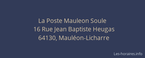La Poste Mauleon Soule