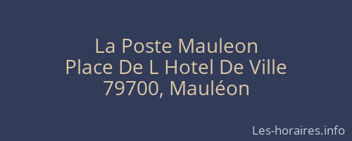 La Poste Mauleon