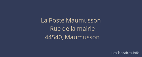 La Poste Maumusson