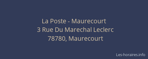 La Poste - Maurecourt