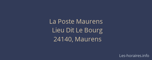 La Poste Maurens
