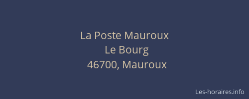 La Poste Mauroux