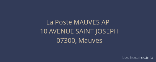 La Poste MAUVES AP
