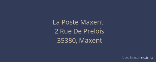 La Poste Maxent