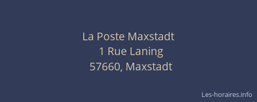 La Poste Maxstadt