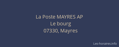 La Poste MAYRES AP