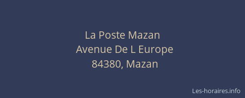 La Poste Mazan