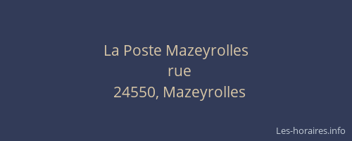 La Poste Mazeyrolles