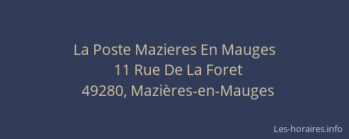La Poste Mazieres En Mauges