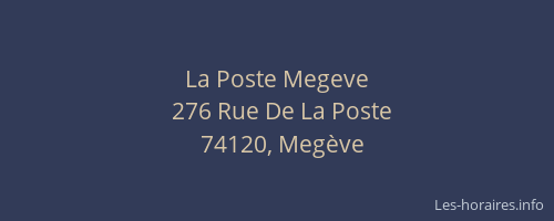 La Poste Megeve