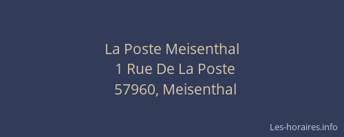 La Poste Meisenthal