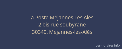 La Poste Mejannes Les Ales