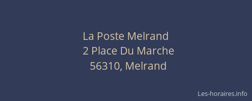 La Poste Melrand