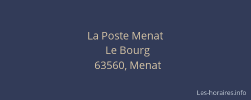 La Poste Menat
