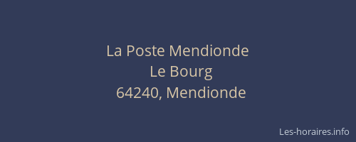 La Poste Mendionde