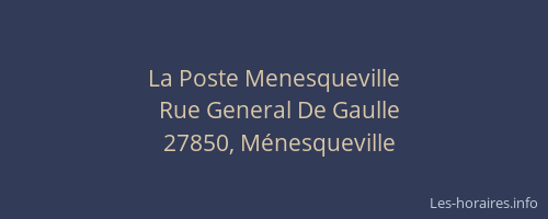 La Poste Menesqueville