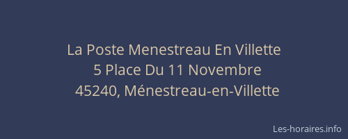 La Poste Menestreau En Villette