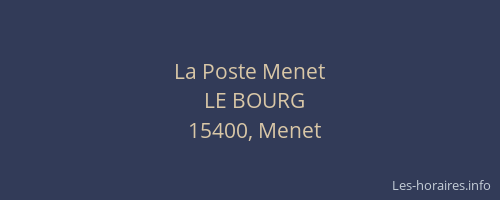 La Poste Menet