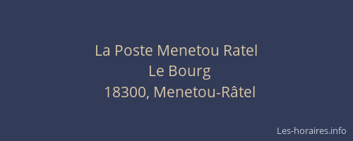 La Poste Menetou Ratel
