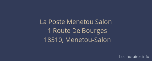 La Poste Menetou Salon