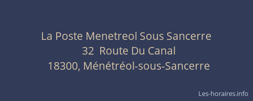 La Poste Menetreol Sous Sancerre