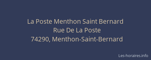 La Poste Menthon Saint Bernard