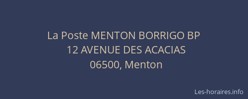 La Poste MENTON BORRIGO BP