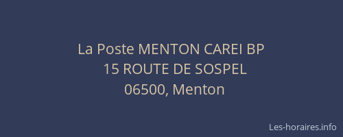 La Poste MENTON CAREI BP