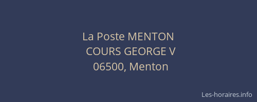 La Poste MENTON
