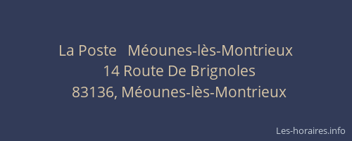 La Poste   Méounes-lès-Montrieux