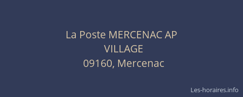 La Poste MERCENAC AP