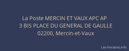 La Poste MERCIN ET VAUX APC AP