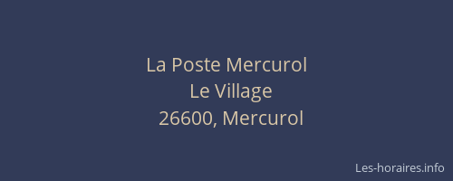 La Poste Mercurol