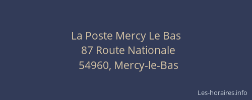 La Poste Mercy Le Bas