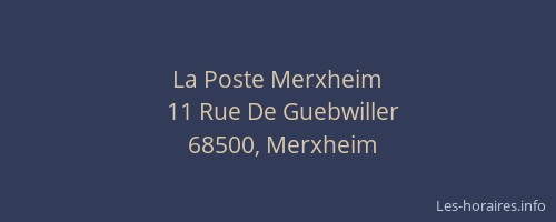 La Poste Merxheim