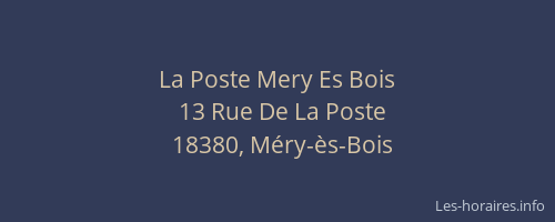 La Poste Mery Es Bois