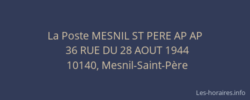 La Poste MESNIL ST PERE AP AP