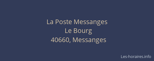 La Poste Messanges