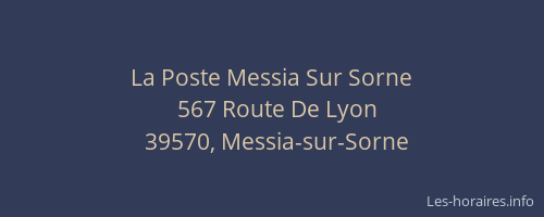 La Poste Messia Sur Sorne