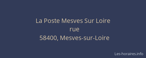 La Poste Mesves Sur Loire