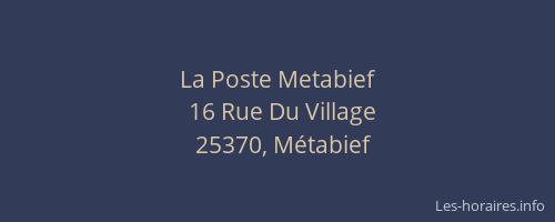 La Poste Metabief