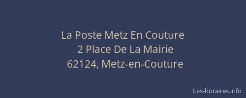 La Poste Metz En Couture