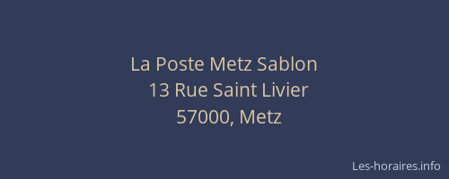 La Poste Metz Sablon